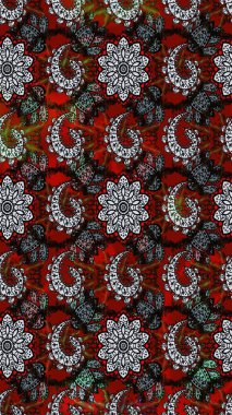 Renkli Bahar Teması eskiz kalıbı. Düz Çiçek Elementleri Tasarımı. Raster..