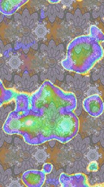 Gri ve nötr renkte çiçekler. El çizimi çiçekli soyut çizim kalıbı. Raster illüstrasyonu.