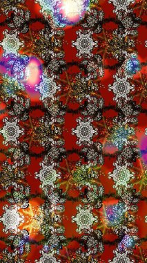 Raster illüstrasyonu. Çiçekli karalama şeklinde Raster çiçek deseni. Nazikçe, bahar çiçekleri kahverengi ve gri renklerde.