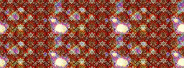 Raster illüstrasyonundaki çiçek desenli çizim. Kahverengi ve kırmızı renkte çiçekler.