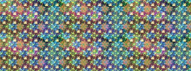 Süslü, dikişsiz, soyut çiçeklerle süslenmiş. Şekillendirilmiş çiçeklerle kusursuz desen. Çiçek deseni duvar kağıdı, şablon dolguları ve web sayfası arkaplanı için kullanılabilir.