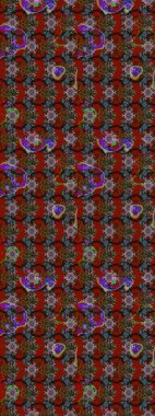 Çiçekli karalama şeklinde Raster çiçek deseni. Kırmızı ve kahverengi renkte çiçekler. Nazik, sevimli çiçek arkaplanı..