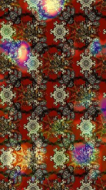 Renkli Bahar Teması eskiz kalıbı. Raster. Düz Çiçek Elementleri Tasarımı.