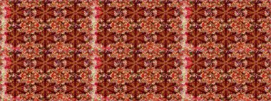 Childish design. Cute floral background for textile, fabric, wrapping, scrapbooking. On red and brown backdrop. Raster sketch pattern with hand drawn doodle flowers.