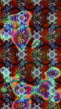 Kahverengi ve kırmızı renkte çiçekler. Çiçekli eskiz çizimi. Renkli Yaz Temalı eskiz kalıbı. Düz Çiçek Elementleri Tasarımı.