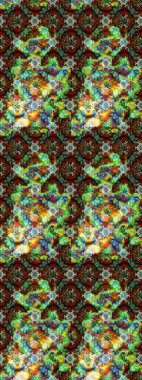 Çiçekli karalama şeklinde Raster çiçek deseni. Raster illüstrasyonu. Yeşil ve kahverengi renkte yaz çiçekleri..