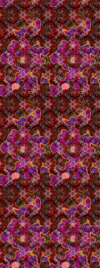 Flowers on brown and red colors. Sketch floral pattern with flowers, watercolor. Colour Spring Theme sketch pattern Background. Raster illustration. Flat Flower Elements Design.