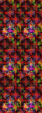 Renkli Bahar Teması eskiz kalıbı. Taslak desenli, modaya uygun kumaş deseni. Düz Çiçek Elementleri Tasarımı. Raster illüstrasyonu. Şirin çiçek elementleri..