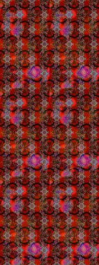 Raster illüstrasyonundaki çiçek desenli çizim. Suluboya tarzında kahverengi ve kırmızı renkte çiçekler.