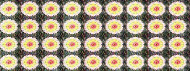 Parlak çiçekli kolaj çiçekleri tarafsız ve sarı. Çiçek tasarımı için inanılmaz bir kolaj cenneti tarzı. Çiçekli zambaklar dikişsiz arkaplan.