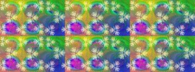 Yeşil ve mavi renkte çiçekler. Kusursuz çiçek deseni duvar kâğıdı olarak kullanılabilir. Raster illüstrasyonu.