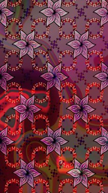 Parlak renkli çiçekleri ve kahverengi ve kırmızı renkte yaprakları olan harika bir çiçek deseni. Halk tarzı. Modern çiçek arkaplanı. Moda baskıları için zarif bir şablon.