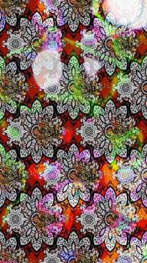 Sketch decorative background, flower mandala. On gray and neutral colors. Raster illustration. Flower.