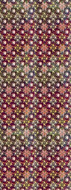 Dallı bahar çiçekleri ile desen, kahverengi ve mor renkler ile çiçek silueti. Raster deseni.