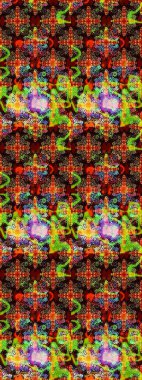 Çok siyah ve kahverengi zarif küçük çiçekler ve siyah ve kahverengi renkli komik böcekler, raster desen, illüstrasyon.