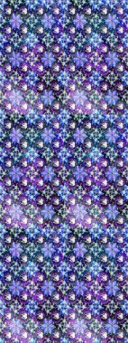 Mavi ve mor renkli çiçekler. Renkli Bahar Teması eskiz kalıbı. Raster illüstrasyonundaki çiçek desenli çizim. Düz Çiçek Elementleri Tasarımı.