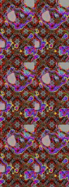 3D çiçekler, eskiz. Raster illüstrasyonu. Gri ve kahverengi renklerde.