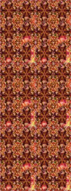 Çizim çiçek deseni duvar kâğıdı olarak kullanılabilir. Raster illüstrasyonu. Kahverengi ve kırmızı renkte çiçekler.