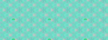 Tekrar eden çiçek arkaplanı, zarif mavi ve yeşil çiçek duvar kağıdı. Çiçek desenleri mavi ve yeşil renklerde, el yapımı papatyalar, papatyalar.