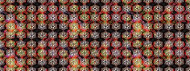 Kusursuz bir mahsul. Düz Çiçek Elementleri Tasarımı. Renkli Bahar Temalı Kusursuz Arkaplan. Raster Şirin kumaş deseni.