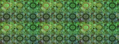 Gömlek baskısı için çiçek boyası. Yeşil ve gri renkli çiçekler. Çiçek eskiz kalıbı geçmişi.