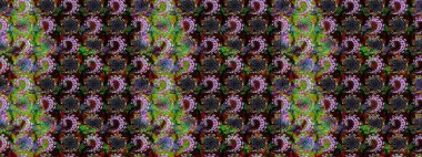 Black and brown on black and brown. 1950s-1960s motifs. Silk scarf with blooming flowers. Retro textile design collection. Abstract sketch raster pattern with hand drawn floral elements.