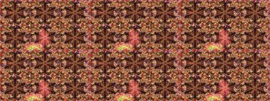 Raster - stok. Eskiz arkaplan modeli. Yapraklı çiçekler, kahverengi ve bej renklerinde papatya çiçekleri..