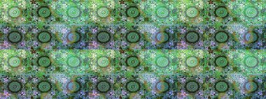 Düz Çiçek Elementleri Tasarımı. Raster Modaya uygun kumaş deseni. Renkli Bahar Teması eskiz kalıbı. Yeşil ve mavi renkli şirin çiçek deseni.