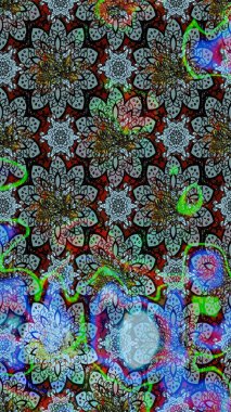 Çiçek deseni duvar kağıdı, desen dolguları ve web sayfası arka planı için kullanılabilir. Süslü zentangle çizim dokusu, soyut çiçeklerle süslenmiş. Şekillendirilmiş çiçekli çizim deseni.