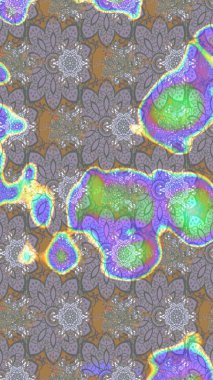 Suluboya çiçekli çiçek deseni. Gri ve nötr renklerde güzel bir tekstil. Raster illüstrasyonu.