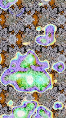 Gri ve nötr renklerde bahar çiçekleri. Çiçek ve yapraklı karalama şeklinde Raster çiçek deseni. Raster illüstrasyonu.