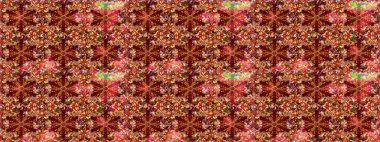 Renkli Bahar Teması eskiz kalıbı. Kırmızı ve kahverengi renkte çiçekler. Düz Çiçek Elementleri Tasarımı. Raster illüstrasyonunda çiçek deseni çizimi.