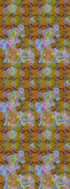 Raster illüstrasyonu. Yumuşak, yeşil ve kahverengi renklerde bahar çiçekleri. Yaprak ve çiçeklerin suluboya resmi, yeşil ve kahverengi renkler üzerine çizim deseni.