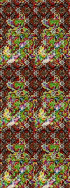 Çiçekli karalama şeklinde Raster çiçek deseni. Nazik, narin çiçek arkaplanı. Kahverengi ve yeşil renkte çiçekler.