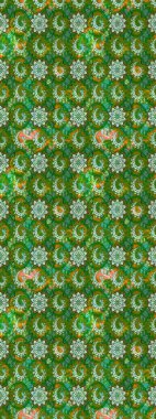 Yeşil ve nötr yeşil ve nötr. Çiçekli ipek eşarp. 1950-1960 motifleri. Retro tekstil tasarım koleksiyonu. El çizimi çiçek elementleri ile soyut çizim raster deseni.