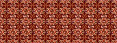 Çiçek. Raster illüstrasyonu. Kırmızı ve kahverengi renklerde. Taslak dekoratif arka plan, çiçek mandala.