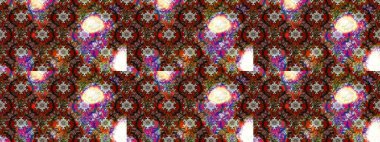 Kahverengi ve kırmızı renkte çiçekler. Renkli Bahar Teması eskiz kalıbı. Sevimli çiçek raster deseni. Düz Çiçek Elementleri Tasarımı.