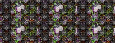 Çiçek arkaplanlı soyut zarafet eskiz deseni. Raster Güzel kumaş deseni.