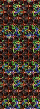 Motley illüstrasyonu. Moda baskıları için zarif bir şablon. Küçük renkli çiçekler. Kahverengi ve siyah çiçekli bahar çiçekleri. Küçük çiçekte şirin desenler.