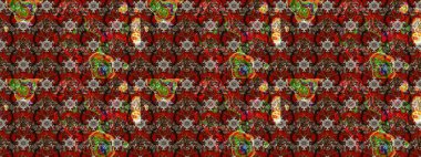 Kahverengi ve kırmızı renkte kahverengi ve kırmızı papatya deseni. Kahverengi ve kırmızı renklerde. Raster illüstrasyonu.