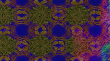 Renkli unsurlarla hareketli arka plan görüntüleri. Çiçekler. Eski model. Bayrak tarzı. Video kaydı. Şablon. Döngü. Kusursuz.. 