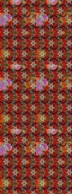 Bir sürü kahverengi ve kırmızı soyut çiçekli tropik eskiz deseni. Küçük çiçekteki sevimli çiçek deseni. Varicolobrown ve Red Raster çizimi.