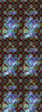 Eskiz arkaplan modeli. Raster - stok. Yapraklı çiçekler ve mavi ve kahverengi renkli papatya çiçekleri..