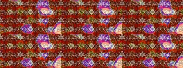 Kahverengi ve kırmızı renklerde. Raster illüstrasyonu. Çiçek buketleriyle klasik tarzda eskiz deseni.