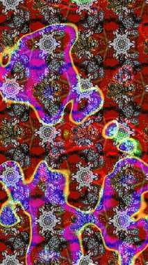 Colorful gray and red sketch pattern. Perfect for textile, cover design. Hand drawn sketch autumn floral flower pattern. Doodle style. Flowers on gray and red colors.