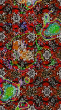 Raster illustration. Flat Flower Elements Design. Flowers on gray and brown colors. Colour Spring Theme sketch pattern Background. Sketch floral pattern with flowers, watercolor.