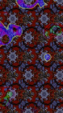 Güzel kumaş deseni. Raster Illustrasyon 'daki Çiçek Deseni' nin son moda çizimi. Renkli Yaz Temalı eskiz kalıbı. Düz Çiçek Elementleri Tasarımı.