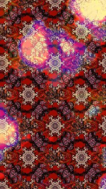 Motley illüstrasyonu. Küçük çiçekte güzel bir desen. Robot resim. Moda baskıları için zarif bir şablon. Çiçekli yaz çiçekleri. Küçük renkli çiçekler..