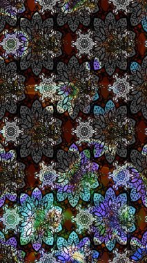 Düz Çiçek Elementleri Tasarımı. Modaya uygun kumaş deseni. Renkli Yaz Temalı eskiz kalıbı. Sevimli çiçek raster deseni.