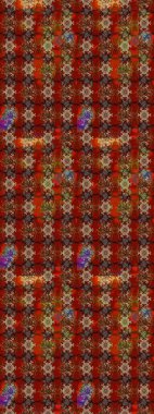 Raster düz çiçek çizim deseni. Kahverengi ve kırmızı renkte çiçekler. Tasarım hediye paketi, tebrik kartları, posterler ve afiş tasarımı.